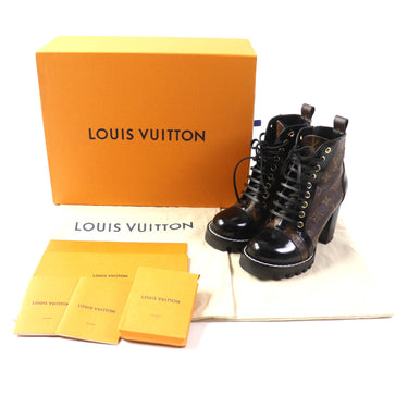 LOUIS VUITTON short boots Main: Leather Brown black Star Trail Line Women 35 Used Authentic
